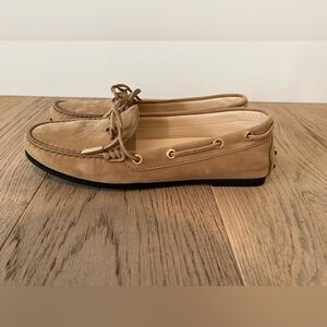 Tod’s Camel Suede Driving Moc Loafers – Size 38 (Women’s)